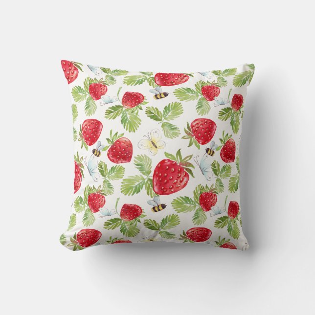 Buzz aux fraises 16x16 Oreiller (Recto)