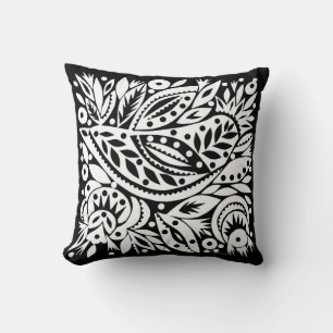BW Oiseaux découpes Coussin réversible