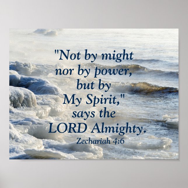 By My Spirit, Scripture Ocean Waves Poster (Devant)