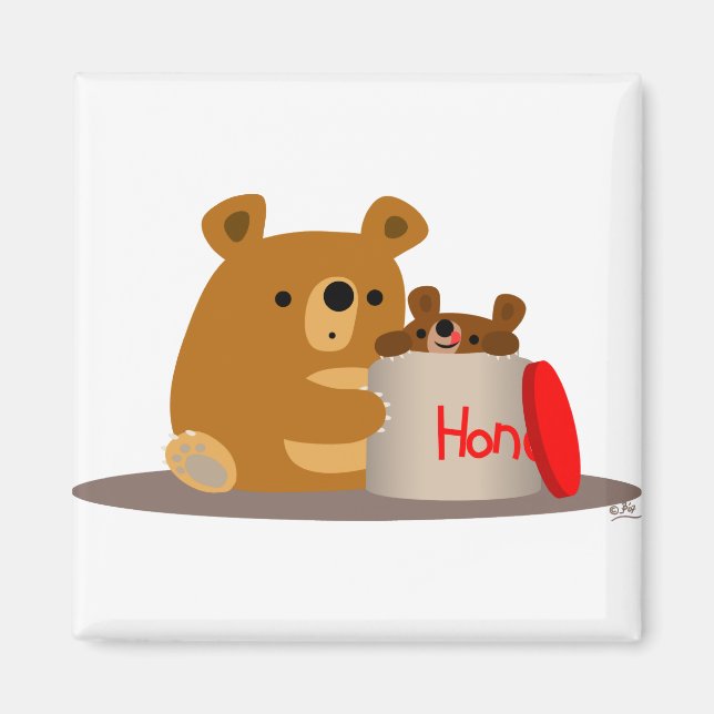 Bye Bye Honey ! Magnet d'ours de cartons mignons (Devant)