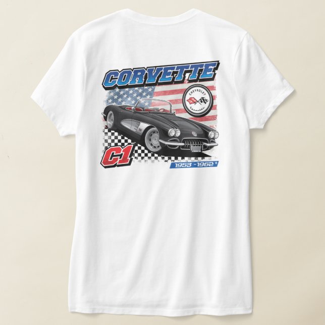 C1 Corvette - T-shirt féminin à 2 faces (Couchage Retour)