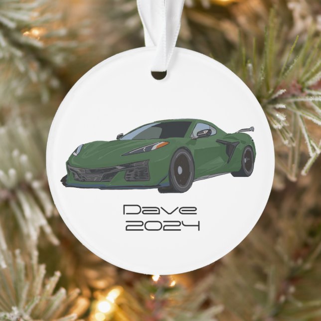 C8 Corvette Sports Voiture Vert foncé Main tirée (Arbre)