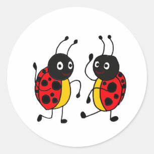 C.A. autocollant drôle de coccinelles de danse