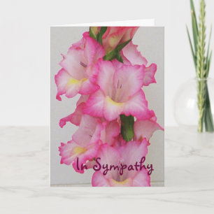 C.A. carte de sympathie florale rose de Gladiolas