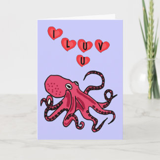 C.A. carte mignonne d'amour de poulpe