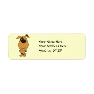 C.A. étiquettes s-adresse heureuses de chien