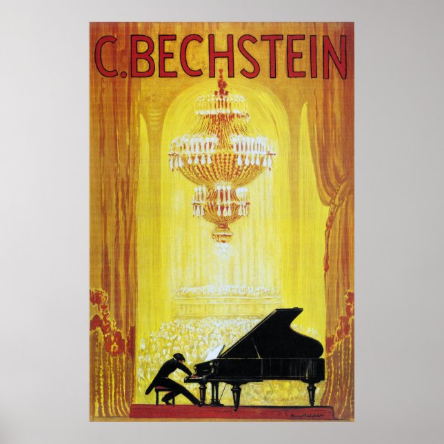 C. Bechstein Poster de publicité pour piano Vintag (Devant)