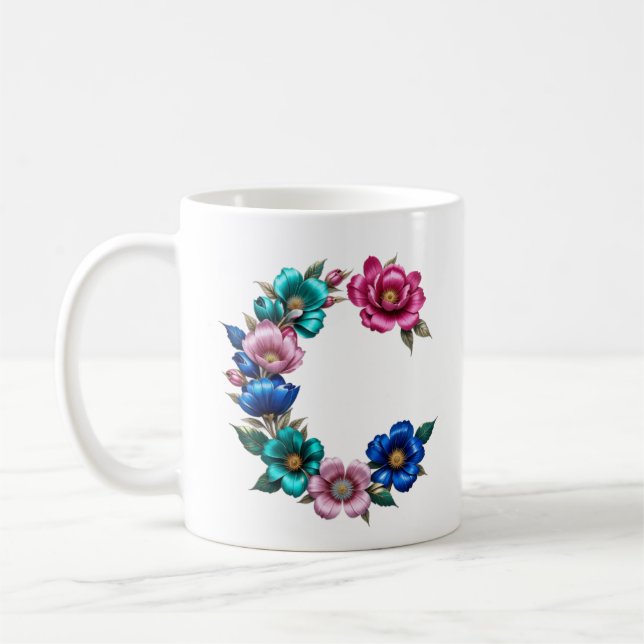 C Café Mug - Design floral pour le don (Gauche)