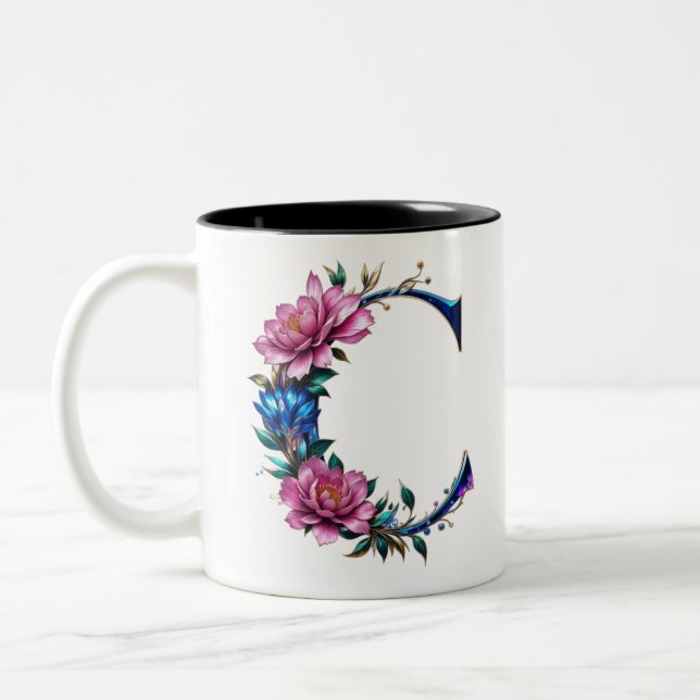 C Café Mug - Design floral pour le don (Gauche)