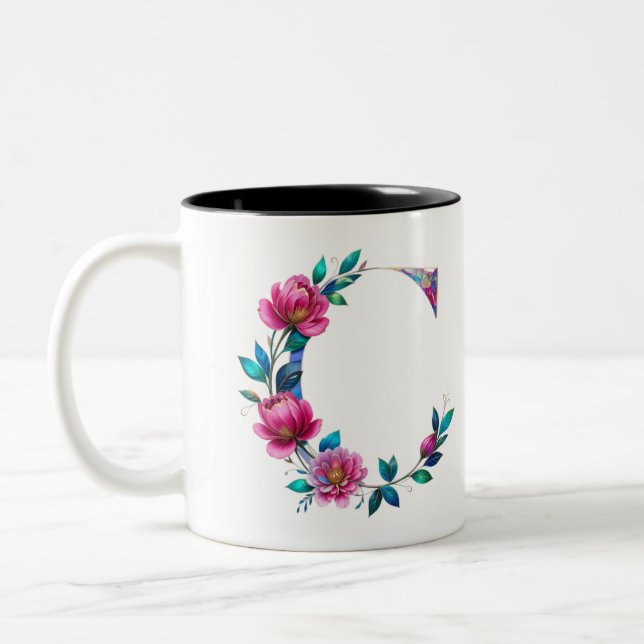 C Café Mug - Design floral pour le don (Gauche)