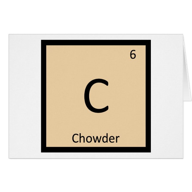 C - Chowder Chimie Symbole du tableau périodique (Devant horizontal)