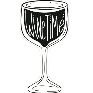 C’est le temps du vin sticker en verre noir et bla