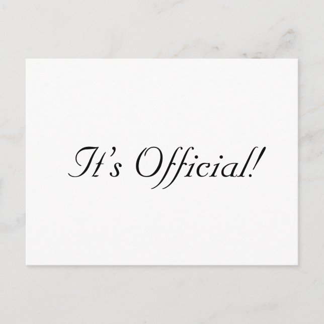 C’est officiel ! Faire-part Mariage simple rustiqu (Devant)