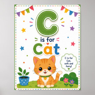 C est pour Affiche de Classe Alphabet pour Enfants
