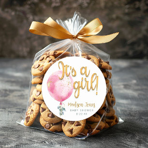 C’est un Autocollant Baby shower à ballets rose fi