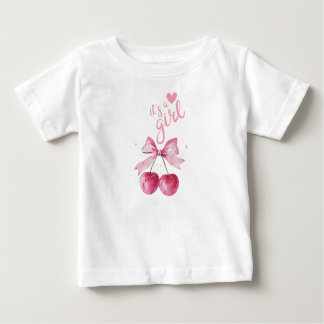 C’est un T-shirt bébé cerise fille