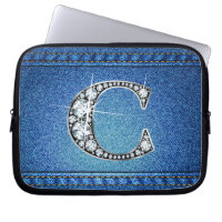 C Faux "Diamond" Denim Stitch Sac électronique