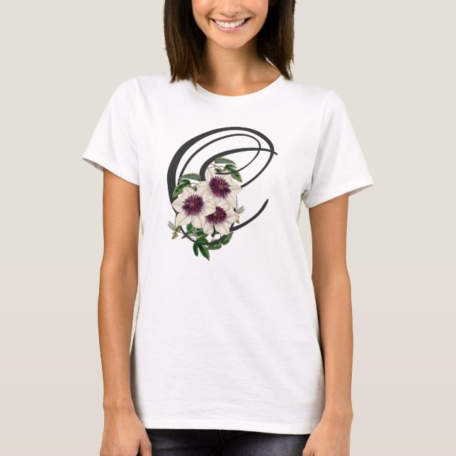 C initial, T-shirt Clematis Vintage (Devant)