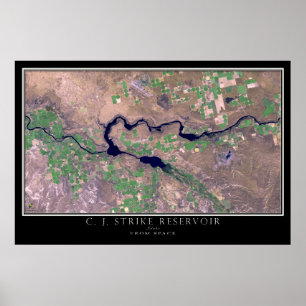C J Strike Reservoir Idaho Satellite Poster Carte