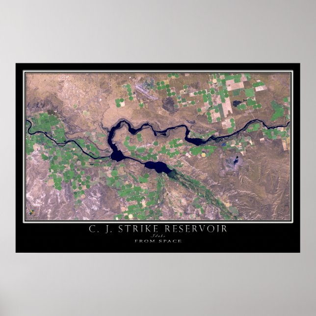C J Strike Reservoir Idaho Satellite Poster Carte (Devant)