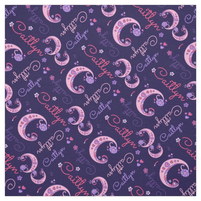 C monogramme et nom personnalisé tissu de maitlyne (Échantillon)