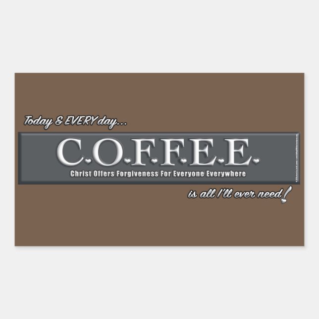 C.O.F.E.E. Sticker Art Christian Heart Acronyme (Devant)