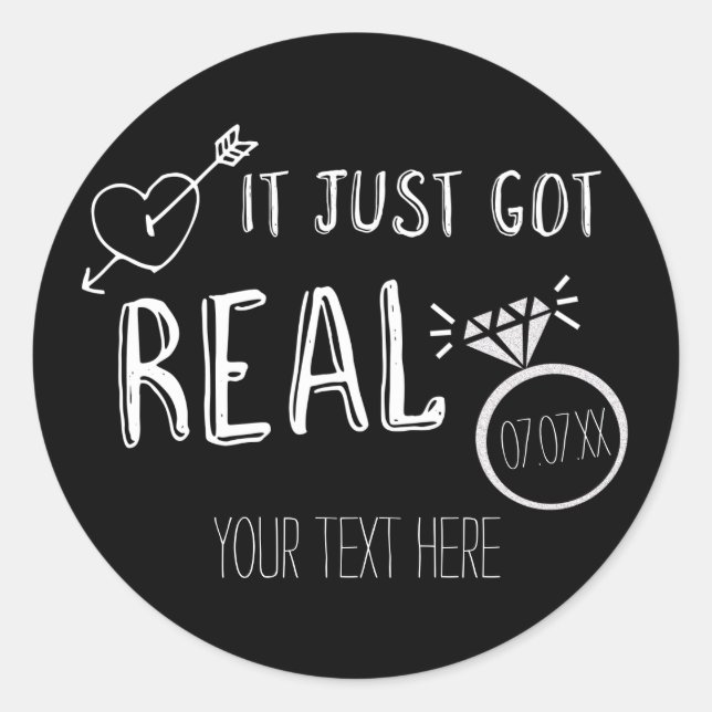 ÇA A JUSTE DES VRAIS Stickers Faire-part Fiançaill (Devant)