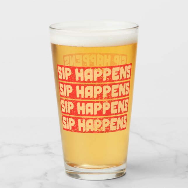 ÇA ARRIVE – Verre à bière drôle (Devant (rempli))
