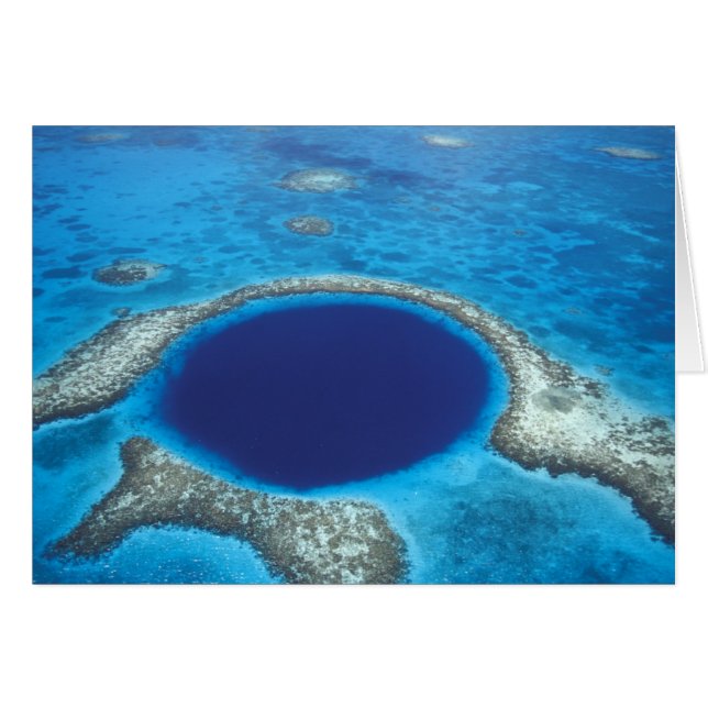 CA, Belize. Vue aérienne du Trou Bleu (diamètre (Devant horizontal)