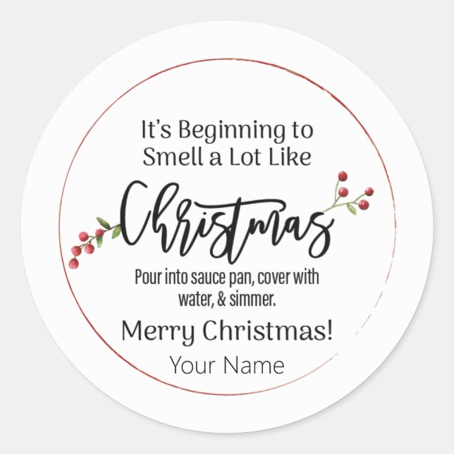 Ça commence à sentir l'odeur du Sticker de Noël (Devant)