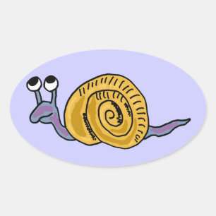 CA - Drôle Stickers Ovale Cartoon Snail