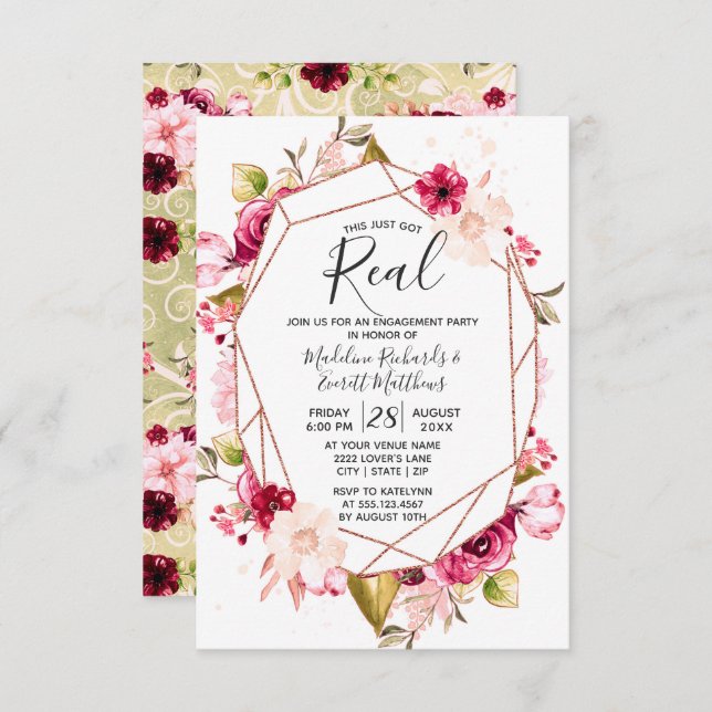 Ça N'A Que De Véritables Invitations De Fête D'Eng (Devant / Derrière)