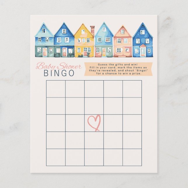 "Ça prend un village" Baby shower Bingo Jeu (Devant)