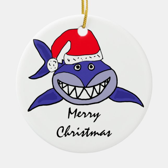 CA requin dans un ornement de Noël de casquette de (Devant)