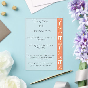 Ça S'Additionne en Corail Invitation de Mariage e