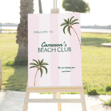 Cabane de club de plage éditable pour anniversaire