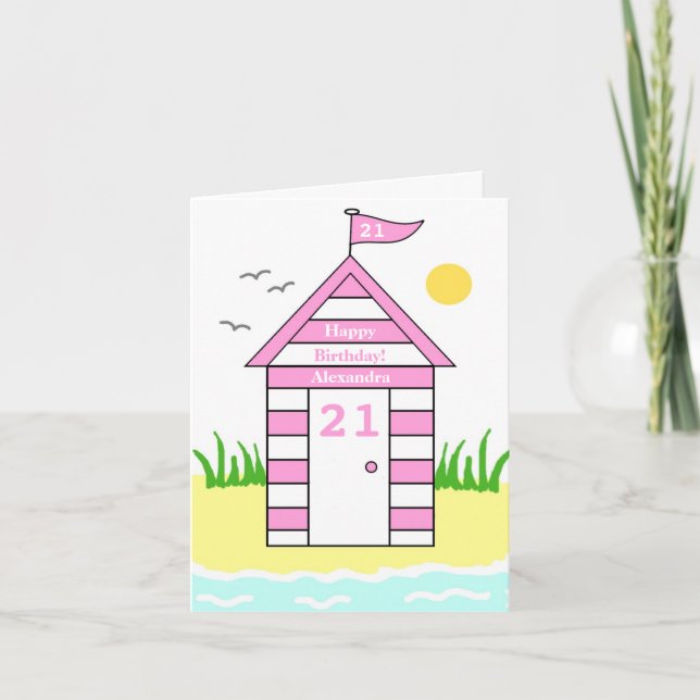 Cabane de plage Carte 21 ans (Devant)