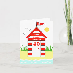 Cabane de plage carte 40 ans