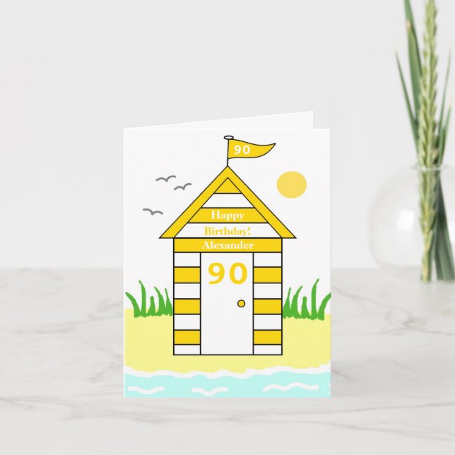 Cabane de plage carte 90 ans (Devant)