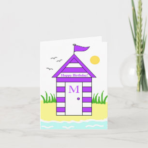 Cabane de plage carte violette