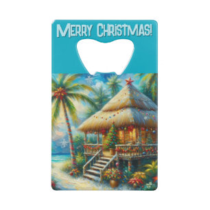 Cabane Tropicale Noël Palm Tree Beach Lumières