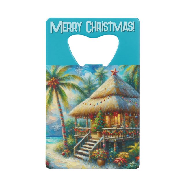 Cabane Tropicale Noël Palm Tree Beach Lumières (Devant)