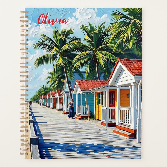 Cabanes de plage tropicales colorées (Devant)