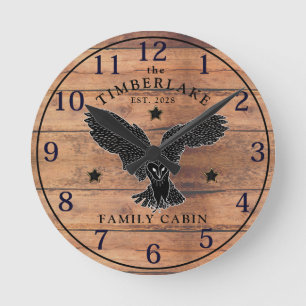 Cabine de famille Bois rustique Horloge murale per