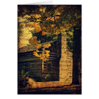Cabine de rondin en automne