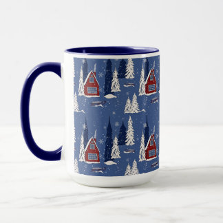Cabine d'hiver à deux tonalités 15 oz de Mug