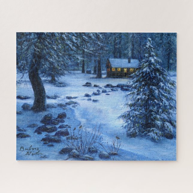 "Cabine douillet dans la neige"Jigsaw Puzzle (Horizontal)