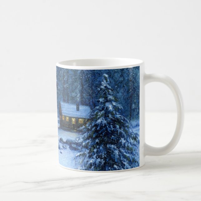 "Cabine douillet dans la neige" Mug (Droite)