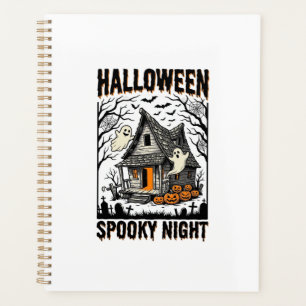 Cabine effrayante d'Halloween Art vintage de nuit