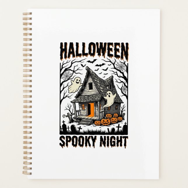 Cabine effrayante d'Halloween Art vintage de nuit  (Devant)